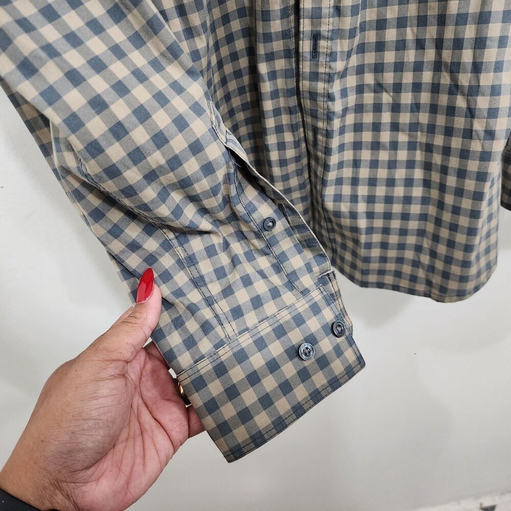 5.11 Tactical Covert Flex Shirt Long Sleeve Snap Plaid Blue Beige Mens Large L - Picture 14 of 16